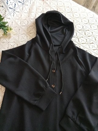 Jersey con capucha negro talla L