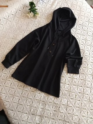 Jersey con capucha negro talla L