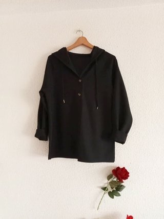 Jersey con capucha negro talla L