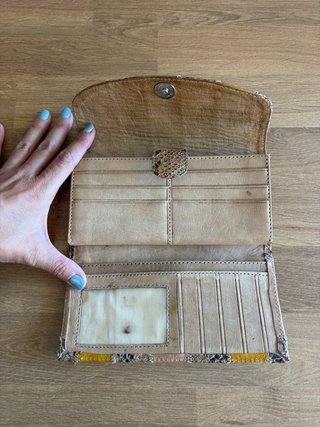 Cartera multicolor de piel