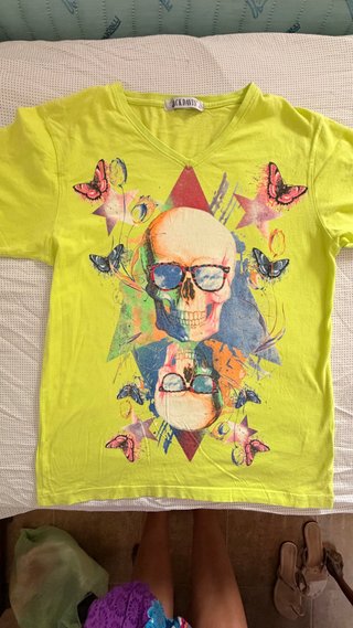 T-shirt Jack Davis XL Teschio Farfalle