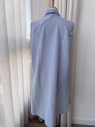 Vestido midi rayas cuello joya