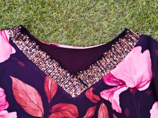 Blusa mujer lentejuelas floral L/XL