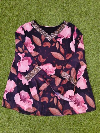 Blusa mujer lentejuelas floral L/XL