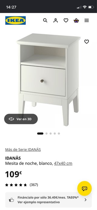 Mesita de noche IDANAS IKEA