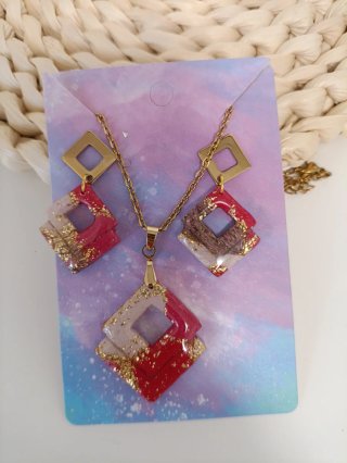 Conjunto Pendientes y Colgante Hecho a Mano