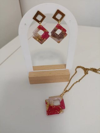 Conjunto Pendientes y Colgante Hecho a Mano