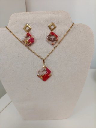 Conjunto Pendientes y Colgante Hecho a Mano