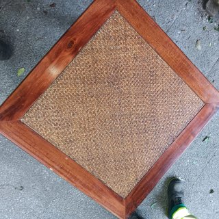 Mesa auxiliar madera y bambú estilo oriental
