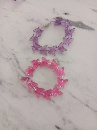 Conjunto Colar e Pulseira Borboletas Crianças