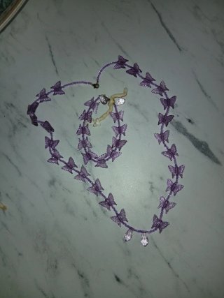 Conjunto Colar e Pulseira Borboletas Crianças
