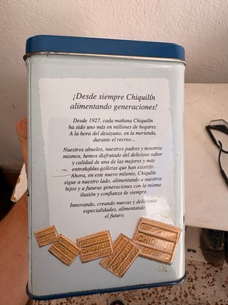 Caja de galletas chiquilín
