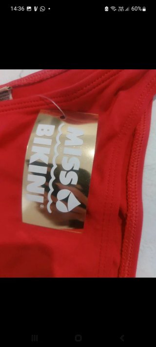 Miss Bikini Rosso con cristalli Viola