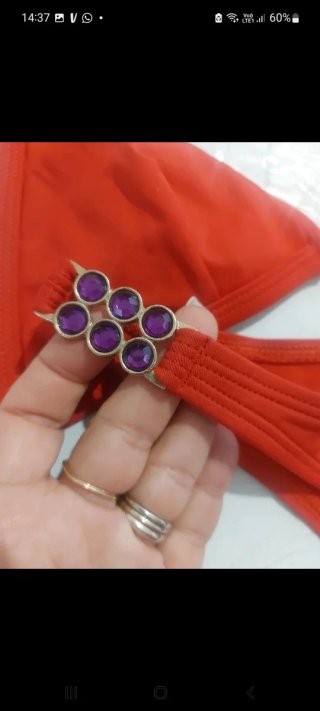 Miss Bikini Rosso con cristalli Viola