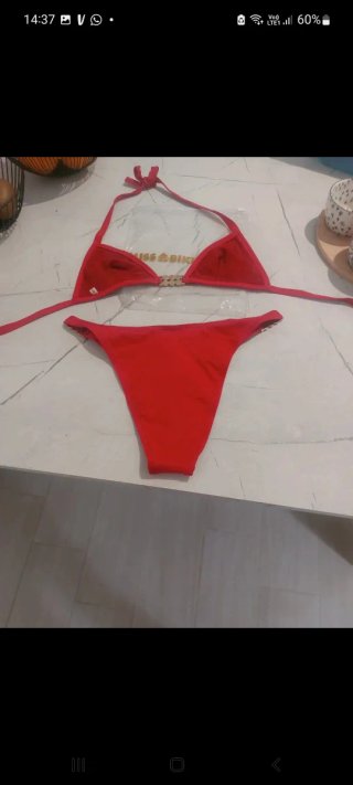 Miss Bikini Rosso con cristalli Viola