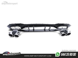 DIFUSOR TRASERO TIPO AMG CON COLAS ESCAPE DOBLES CROMADAS