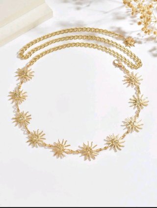 Elegante Cadena para cinturón con soles dorados!!