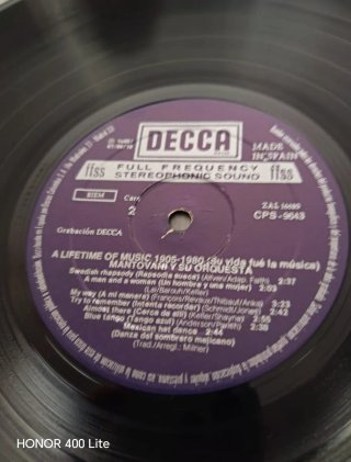 LP Mantovani A Lifetime of Music Decca