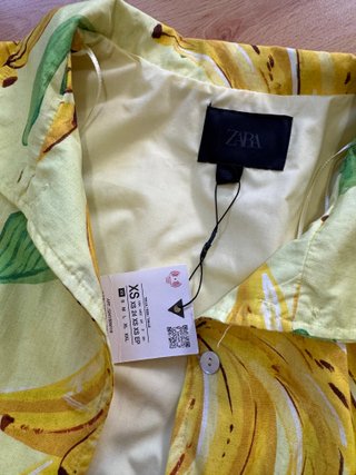 Blazer Corto Zara Estampado Plátanos Talla XS