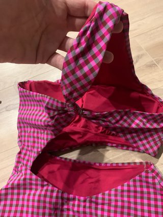 Bañador Trikini Oysho Cuadros Rosa Talla M