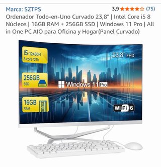 Ordenador  Curvo Todo en Uno SZTPS Curvado 23.8