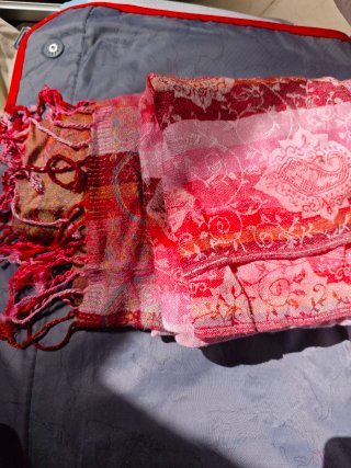 Bufanda Pashmina Estampada Flecos estilo Bohemia