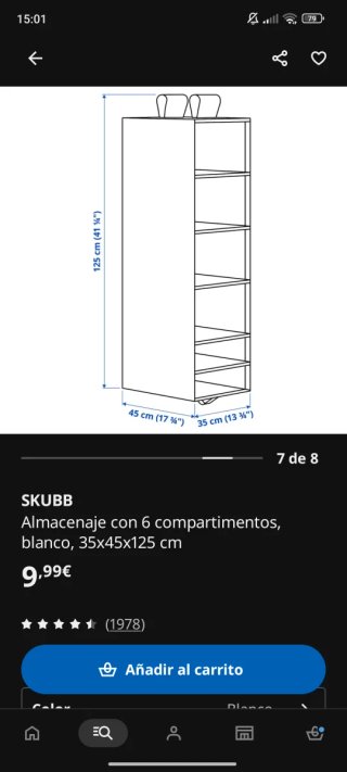 Organizador SKUBB 6 compartimentos gris