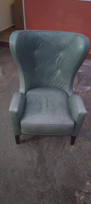 Poltrona in pelle verde