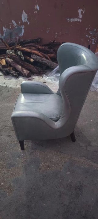 Poltrona in pelle verde