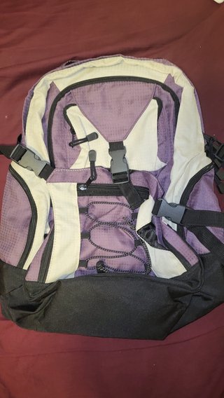 Mochila Montaña/Deporte Beige, Morado y Negro