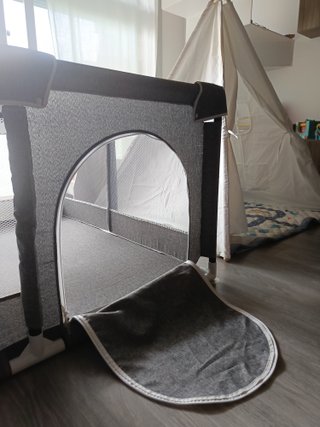 Parque infantil 120x120 cm gris