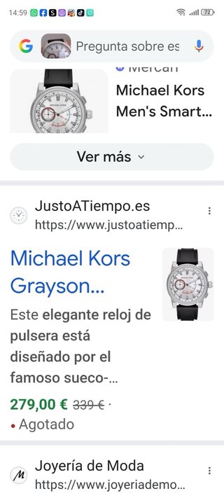 Reloj Michael Kors Negro/Plateado