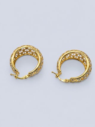 Pendientes Aro Oro 18k Bicolor Calados