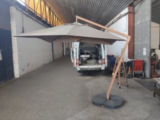 Sombrilla Pérgola Beige y Marrón