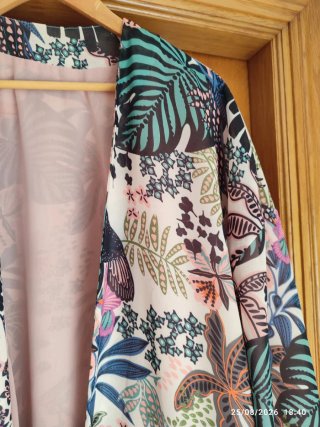 Kimono mujer forro estampado tropical