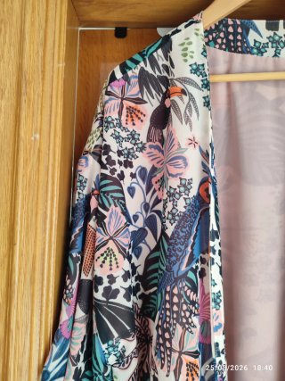 Kimono mujer forro estampado tropical