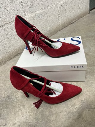 Zapatos Guess Rojos Tacón T.39 Nuevos Caja