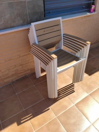 Conjunto Sillas Terraza Madera y Metal