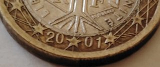 1 Euro Francia 2001 Error Doble Acuñación