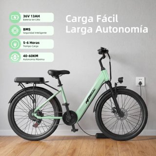 Bicicleta eléctrica 24 pulgadas niña/mujer