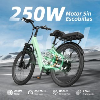 Bicicleta eléctrica 24 pulgadas niña/mujer