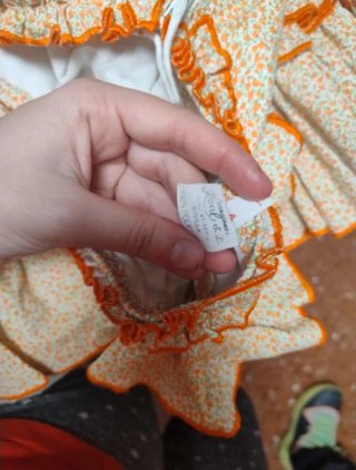 Vestido Gitana Niña Beige y Naranja