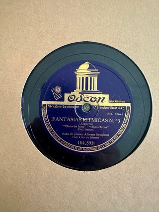 Disco de Gramófono Odeon “Fantasías Rítmicas”