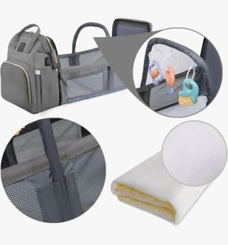 Mochila para pañales con cuna