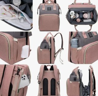 Mochila para pañales con cuna