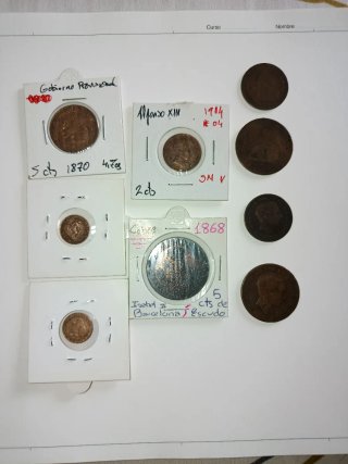 Lote monedas antiguas españolas cobre