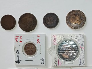 Lote monedas antiguas españolas cobre