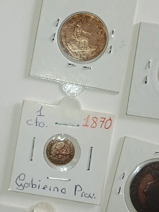 Lote monedas antiguas españolas cobre