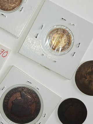 Lote monedas antiguas españolas cobre