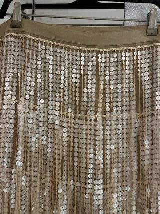 Falda Zara flecos lentejuelas T/S